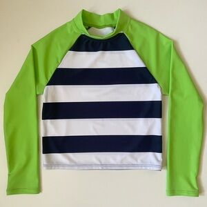 Perfect Moment Kid’s Unisex Stripe Rash Guard - Nordic Green - 12Y